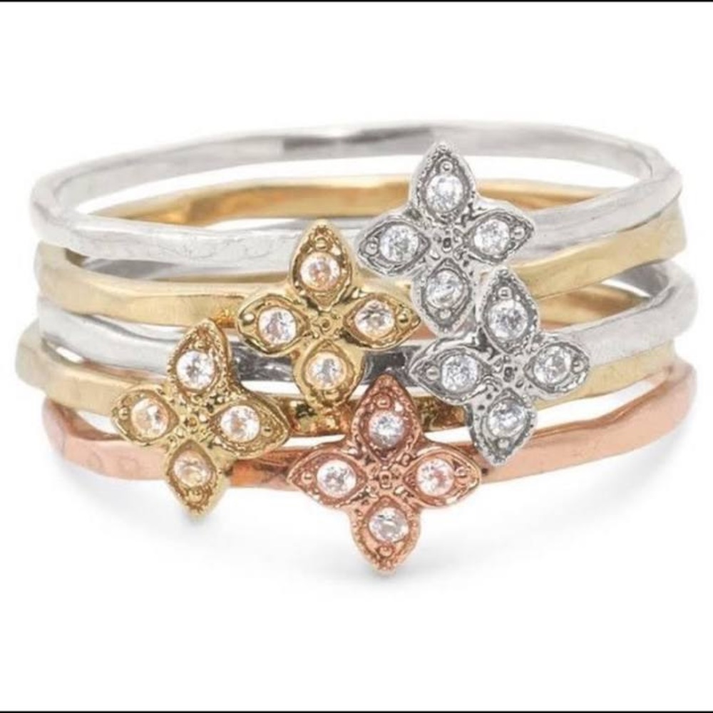Stella & Dot Moralay Flower Stackable Rings